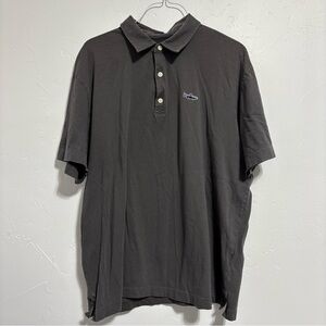 Patagonia Men's Polo Trout Fitz Roy Gray Short Sleeve Organic Cotton Large FLAW